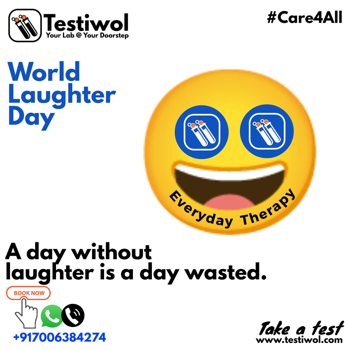 World Laughter Day
#laugh #laughter #laughterday
#testiwol #yourlabatyourdoorstep #Health #india #care #care4all #healthylifestyle #Healthykashmir #pathologyindia #ramadan #pathologykashmir #diagnostics #diagnosticservices #diagnosis #pathologybusinessinindia @testiwol