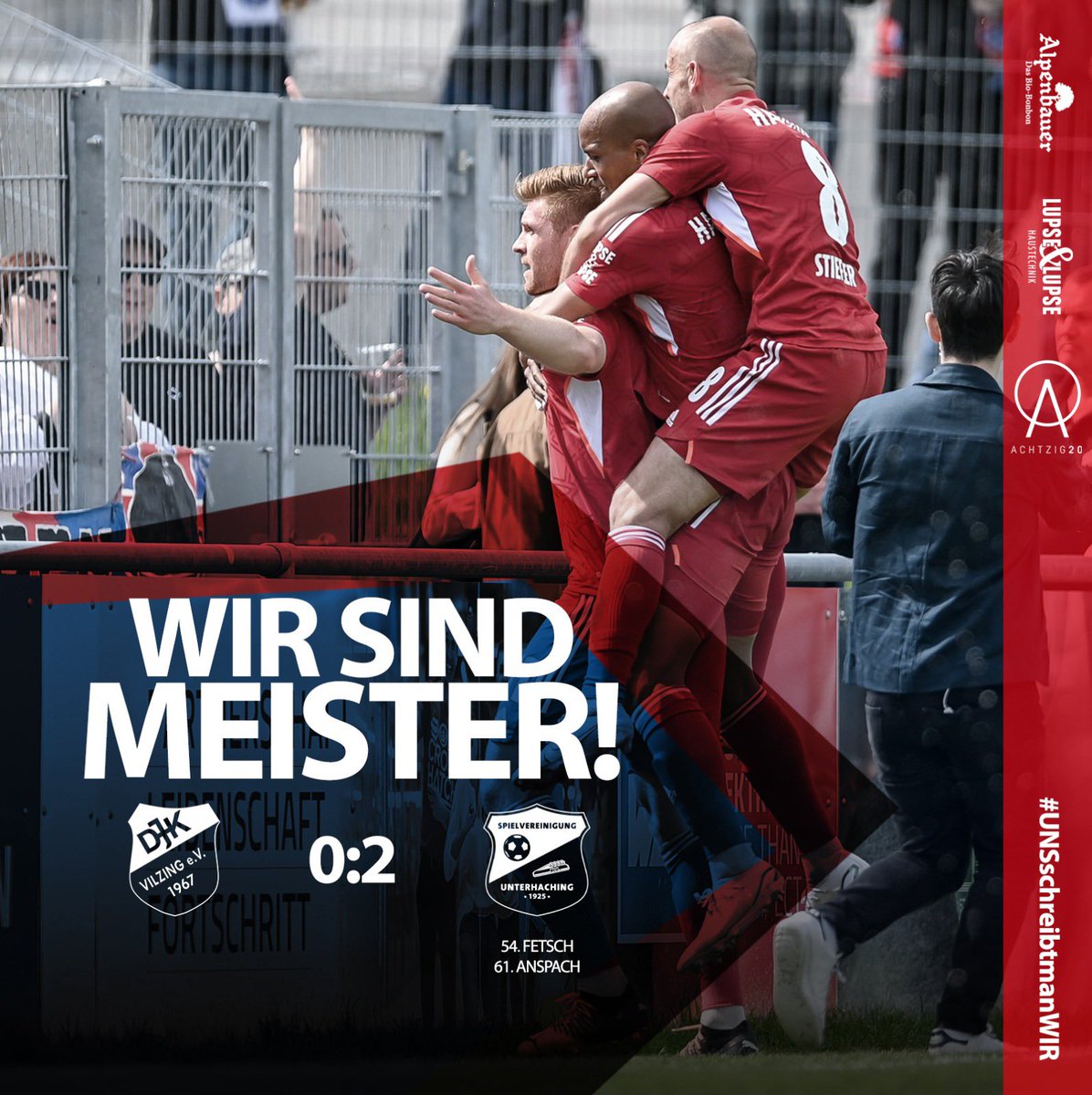 Ziel 1️⃣ von 2️⃣ ist geschafft❗️ 
Was für eine Leistung, Jungs! 👏🏼
#UNSschreibtmanWIR 🔴🔵