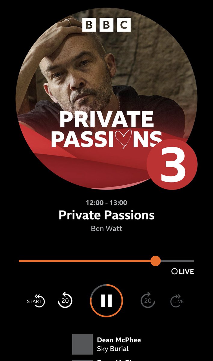 Fabulous to hear @ben_watt play/cite Bradfordian guitarist @deanmcphee as an inspiration in terms of finding new possibilities for the guitar, on today's episode of @BBCRadio3's #PrivatePassions with @MichaelBerkele2

🎸💭💡

Listen here:
bbc.co.uk/sounds/brand/b…