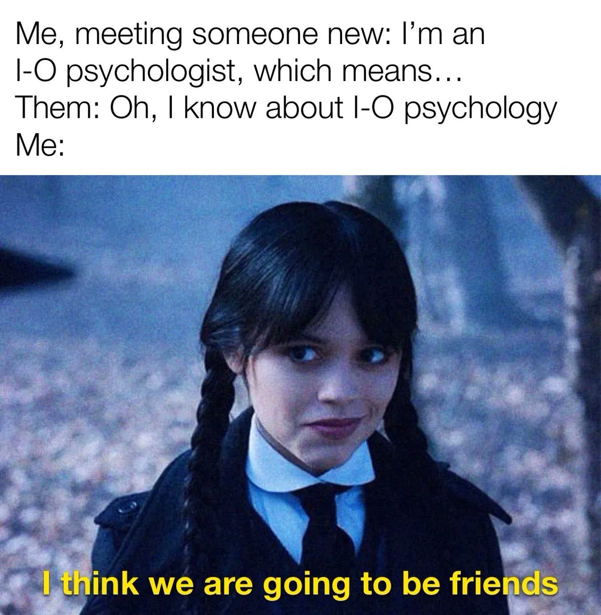 The relief, surprise, and delight when you meet someone who knows what our field is about - chef’s kiss! 
#OHPsych #IOPsych #iopsychmemes #psychology #psychologymemes #psychmemes #APpsych