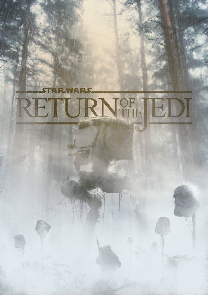 Thought I’d do a piece to mark 40 years since #returnofthejedi  I imagined Wicket as tribe leader and on the 40th anniversary of the Battle of Endor, he visits the last standing monolith. #StarWars
