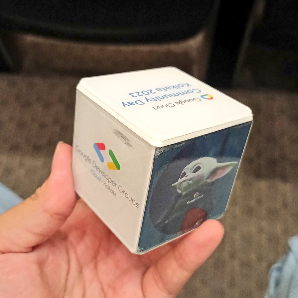 Won a cute Baby Yoda paperweight from @xprilion at GCCD 2023 Kolkata 😎✨

@gdgcloudkol #GCCDKol #GCCDKol23 #kolkata10000