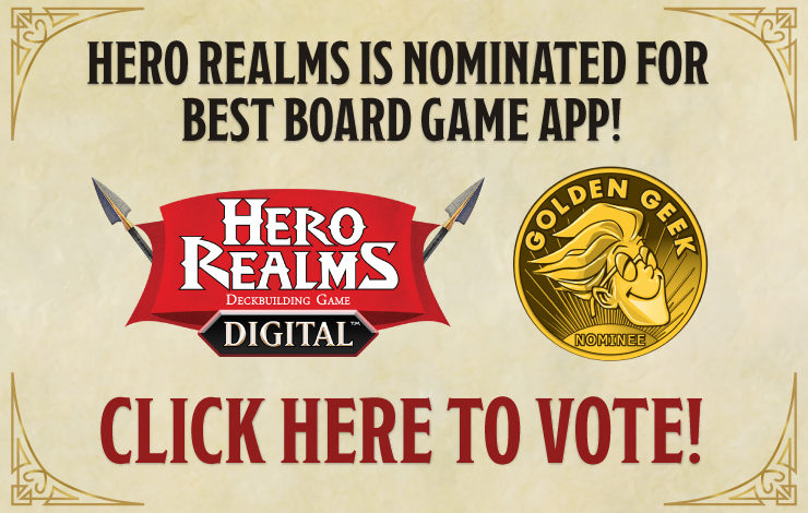 herorealmsgame's tweet image. There’s still time to vote. 😊

If Hero Realms is your favorite board game app, please support us by clicking on this link and selecting “Best Board Game App” and then putting “1” for Hero Realms. 

You can vote here ➡️ boardgamegeek.com/geekawards/boa… 

Thank you for your support!