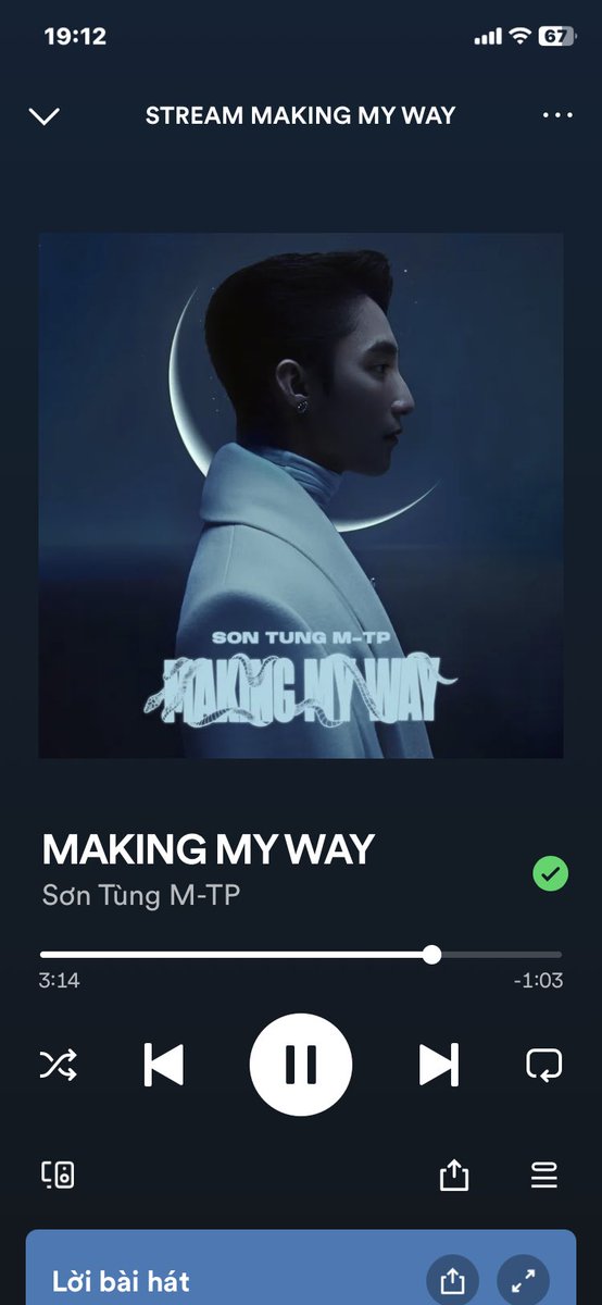 HUYSKY9's tweet photo. Nghe mãi thoiii , cố gắng giữ top 1 đi màaa ♥️

Keep streaming the song #MakingMyWay by #SonTungMTP on all digital music platforms. This song is great. I love it so much. 

@sontungmtp777

https://t.co/T47Xu6q3A9 https://t.co/sgdykXS0Sw