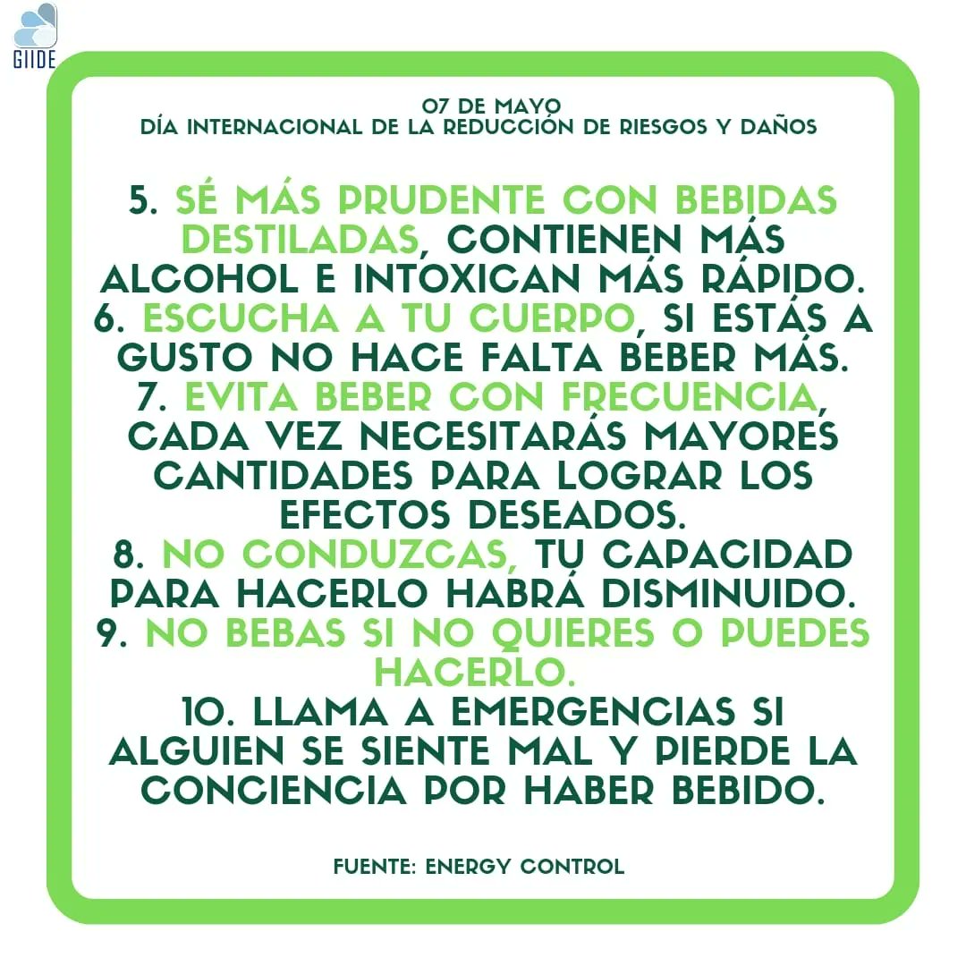 GIIDEcuador's tweet photo. #GIIDEinforma
Este 07 de Mayo, Día Internacional de la Reducción de Riesgos y Daños, les recordamos que estas medidas, que se contemplan en la Ley Orgánica de Prevención Integral, salvan vidas. https://t.co/8rRpyqITmA