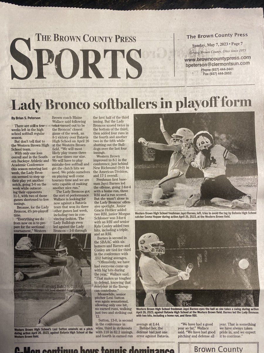 herrmj12's tweet image. ⁦@BCPressSports⁩ article discussing another great season for ⁦@WBHSsoftball⁩ with pics of Lexi and Jayci! ⁦@wbhsathletics⁩