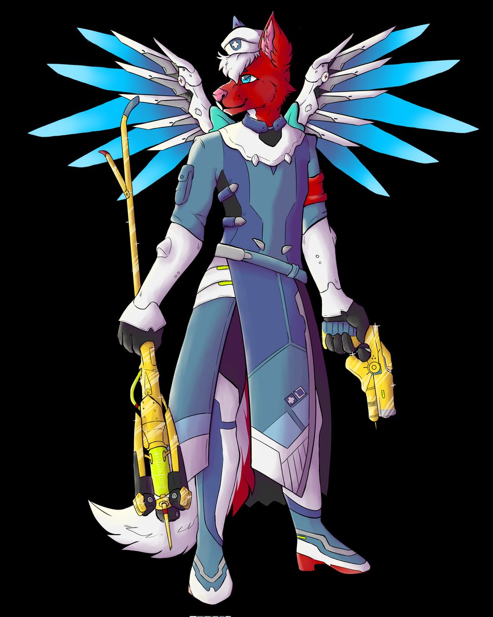 Qup_Arts's tweet photo. Finished comission ☆ #furryart #Overwatch #Mercy #Fursona https://t.co/1ITTPRTFTG