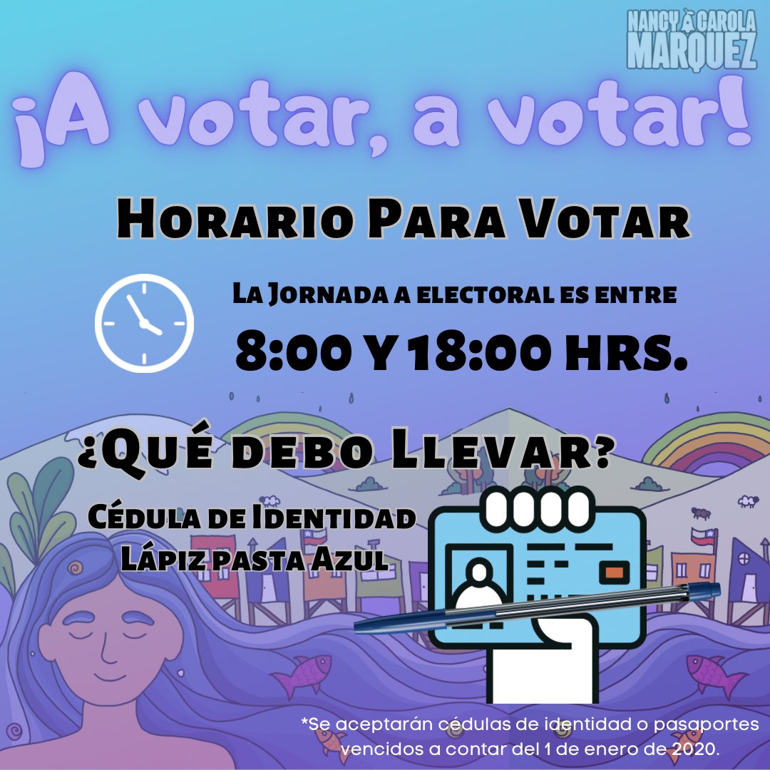 ncarolachilota's tweet photo. Llegó al gran día! 🤩 
🗳️ Todas y todos a votar! Recuerda que el voto es obligatorio, revisa con anticipación en https://t.co/Qnq8iIRbww tu mesa y local de votación 🙌 https://t.co/Y5Fqc2gYTH