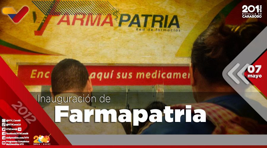 VTV CANAL 8 (@vtvcanal8) on Twitter photo #EFEMÉRIDE🗓️| Se cumplen 11 años de la inauguración de la red de farmacias populares <a href="/FarmapatriaV/">FarmapatriaVzla 🇻🇪 Oficial</a>; creada con el objeto de garantizar al pueblo venezolano el acceso a medicamentos a precios justos, para combatir la especulación.
#VamosALaDefensaDeCitgo #EFEMÉRIDE🗓️| Se cumplen 11 años de la inauguración de la red de farmacias populares <a href="/FarmapatriaV/">FarmapatriaVzla 🇻🇪 Oficial</a>; creada con el objeto de garantizar al pueblo venezolano el acceso a medicamentos a precios justos, para combatir la especulación.
#VamosALaDefensaDeCitgo