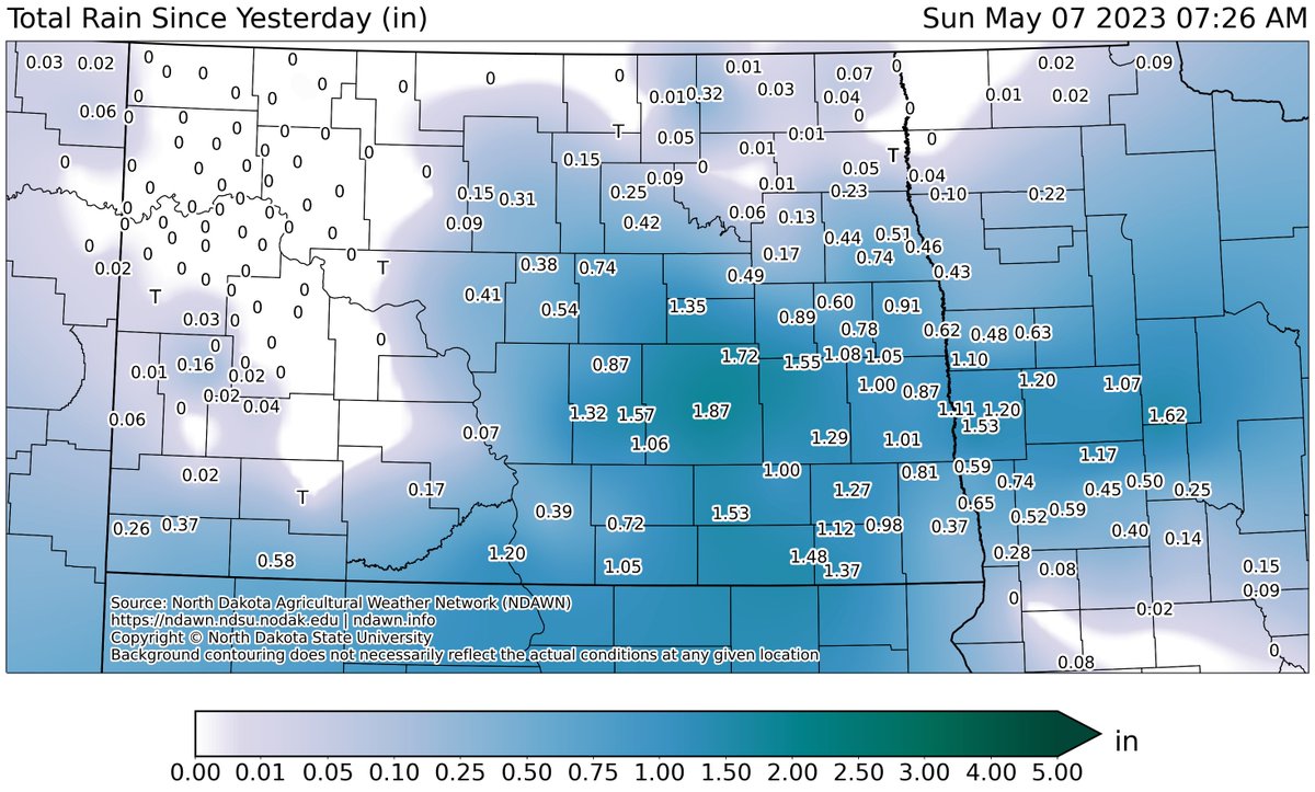 NWS Grand Forks on Twitter "2 day rainfall through 726 am from NDAWN stations (ND Ag Wx Network