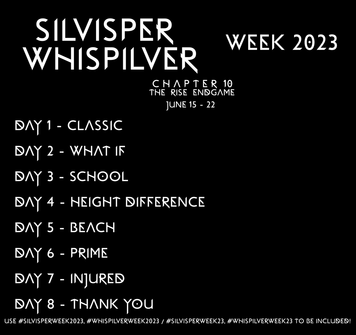 LunaSaranin's tweet photo. Silvisper/Whispilver Week 2023
Chapter 10: The Rise Endgame
June. 15th - 22nd!
@Lupita13gsm
#SilvertheHedgehog #WhispertheWolf #SilverxWhisper #WhisperxSilver #Silvisper #Whispilver #SilvisperWeek2023 #WhispilverWeek2023 #SilvisperWeek23 #WhispilverWeek23 https://t.co/s5ApH6YrkQ