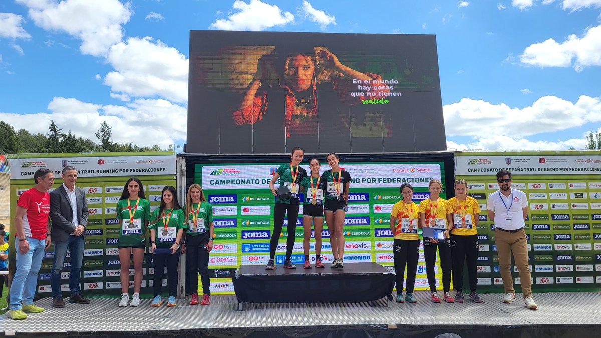 Podios 🚺 del #CEtrailRunningFFAA 

Absoluta 2️⃣7️⃣km
🥇 <a href="/Atletisme_FCA/">Federació Catalana d’Atletisme</a>
🥈 <a href="/atletismeFACV/">FACV</a>
🥉 País Vasco

Sub23 1️⃣4️⃣km
🥇 <a href="/Atletisme_FCA/">Federació Catalana d’Atletisme</a>
🥈 País Vasco 
🥉 <a href="/AtletismoMadrid/">Atletismo Madrid</a>

Promoción 8️⃣km
🥇 <a href="/FedExtAtletismo/">Fed. Ext. Atletismo</a>
🥈 País Vasco 
🥉 <a href="/Atletisme_FCA/">Federació Catalana d’Atletisme</a> 

📊 bit.ly/3pmGzGQ