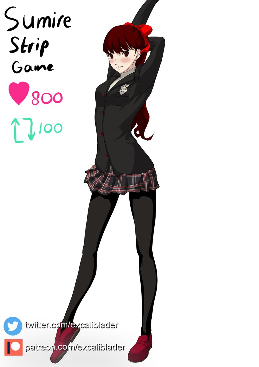 excaliblader's tweet photo. Time for the 3rd strip game, this time with Sumire https://t.co/jGXf9IadeD