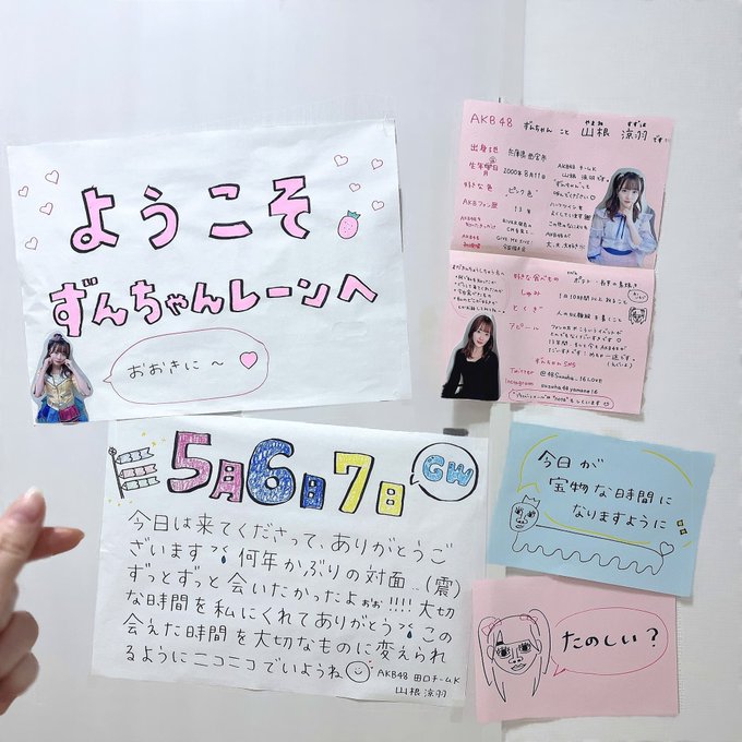 当選通知書付 AKB48 山根涼羽（ずんちゃん）直筆サイン チェキ