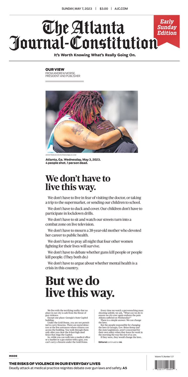 The front page of this morning’s <a href="/ajc/">Atlanta Journal-Constitution</a>
