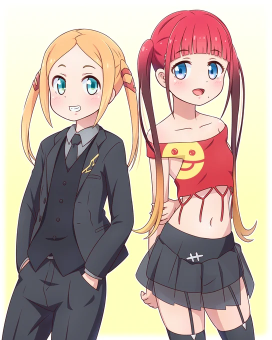 グリユニツインテール部 二人ともかわいいんすよねー だが、男だ ち「いや男じゃねーよ」 #GRIDMAN_UNIVERSE