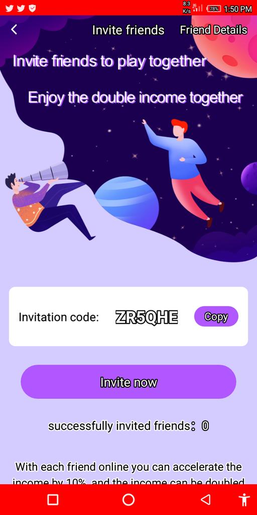 Here is my referral code for CatStar. Use the referral code to boost:ZR5QHE. Download at chatany.world/h5/reg.html?in…