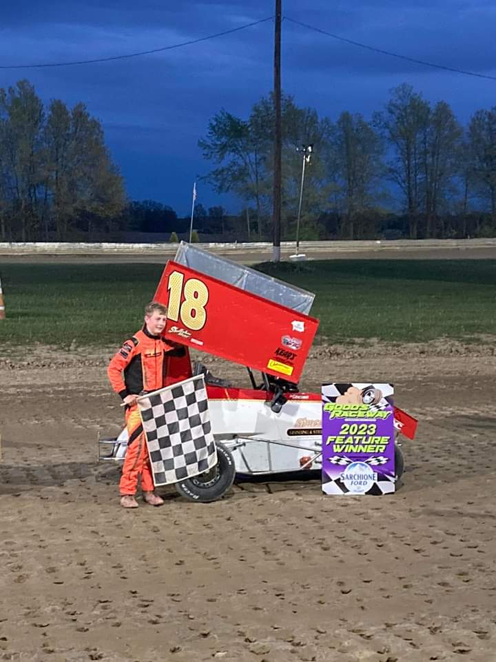 So proud of my boy last night. We were unable to get him any practice before his first race night this year and he goes out and sweeps the night. On top of all of that he turned the fastest lap of the night at the track. This is going to be a fun year.