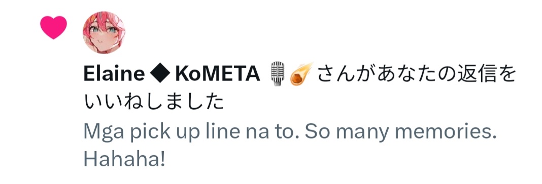 BroAntonOcampo's tweet photo. Despite barely watching her streams, I admit that I came to like her because of her funny tweets which I would comment on which she would read and react to (Also like her songs which I would often listen to).
Thank you @Elaine_KoMETA. Will miss you. #KoMETA_VL #ElaineCast https://t.co/XFasdTOUYS