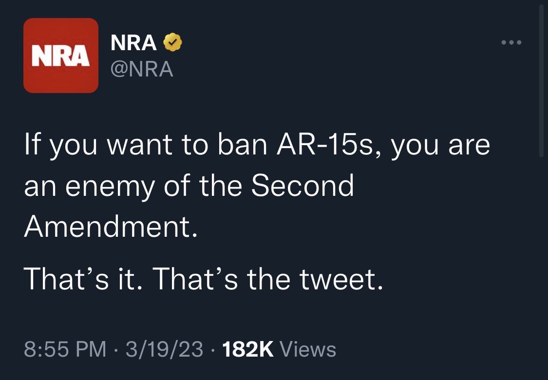 SusanInDelaware's tweet photo. I’m pretty sure the Second Amendment doesn’t mention AR-15s. 🤬 https://t.co/OQ1hu0sXn4