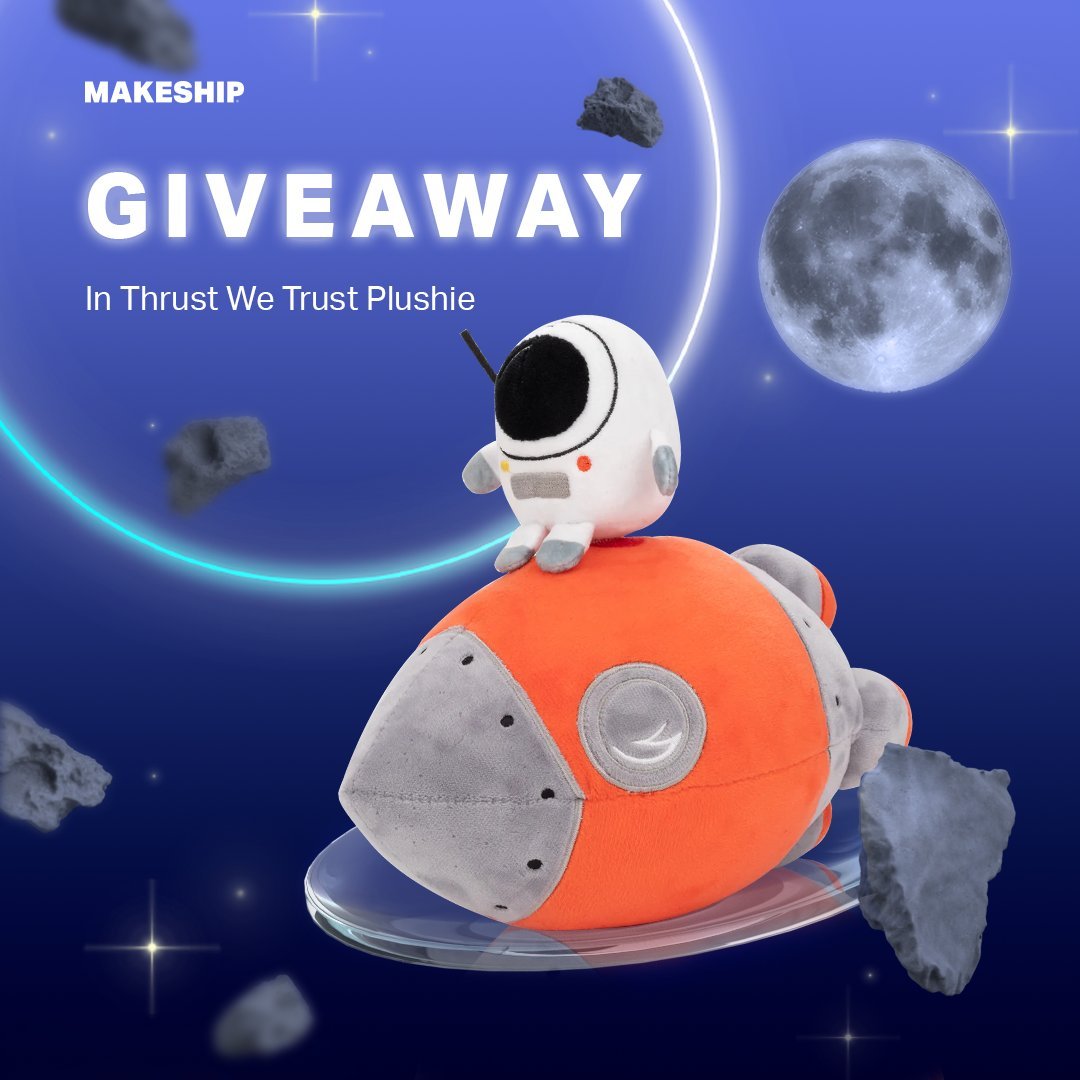 Matt Lowne (@matt_lowne) on Twitter photo It’s giveaway time! I'm giving you the chance to win 1 of 2 of my In Thrust We Trust Plushies! 🥳
How to enter?
1. Follow
@makeship
and
<a href="/Matt_Lowne/">Matt Lowne</a>
2. Retweet this post
Giveaway ends May 8th at 2pm (ET). Good luck! It’s giveaway time! I'm giving you the chance to win 1 of 2 of my In Thrust We Trust Plushies! 🥳
How to enter?
1. Follow
@makeship
and
<a href="/Matt_Lowne/">Matt Lowne</a>
2. Retweet this post
Giveaway ends May 8th at 2pm (ET). Good luck!