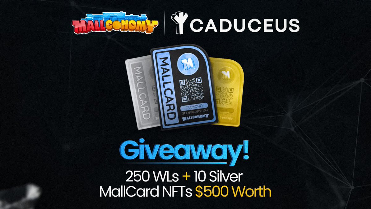mallconomy's tweet photo. Campaing #1 💵 

🪙 $500 Prize Pool! Mallconomy X @Caduceus_CMP Huge Giveaway on @taskonxyz
🚨 5 Hours left, and already 389 Participants have entered
🎁 PRIZE: 10 Silver MallCard NFTs &amp; 250 WL Spots 

✅ https://t.co/CxXJtsq8Rl https://t.co/e7MKu4xTzv