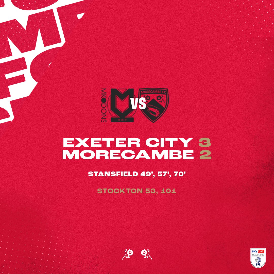 Morecambe FC on Twitter "Full time Exeter City 32 Morecambe After a