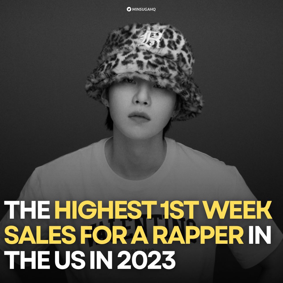 ~| مع 140,000 وحدة مباعة يمتلك الآن Agust D أعلى مبيعات للأسبوع الأول لمغني راب في الولايات المتحدة في عام 2023👏🏻