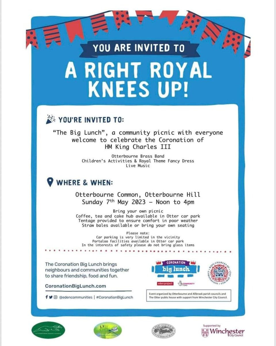 What a hot day its turned out to be!

We are all gathered on Otterbourne Green - the kids are playing tug of war, and there's a fancy dress competition at 2.30!

Come and eat cake, drink beer and listen to our second half from 2.15, before the Theatre Company entertain us.