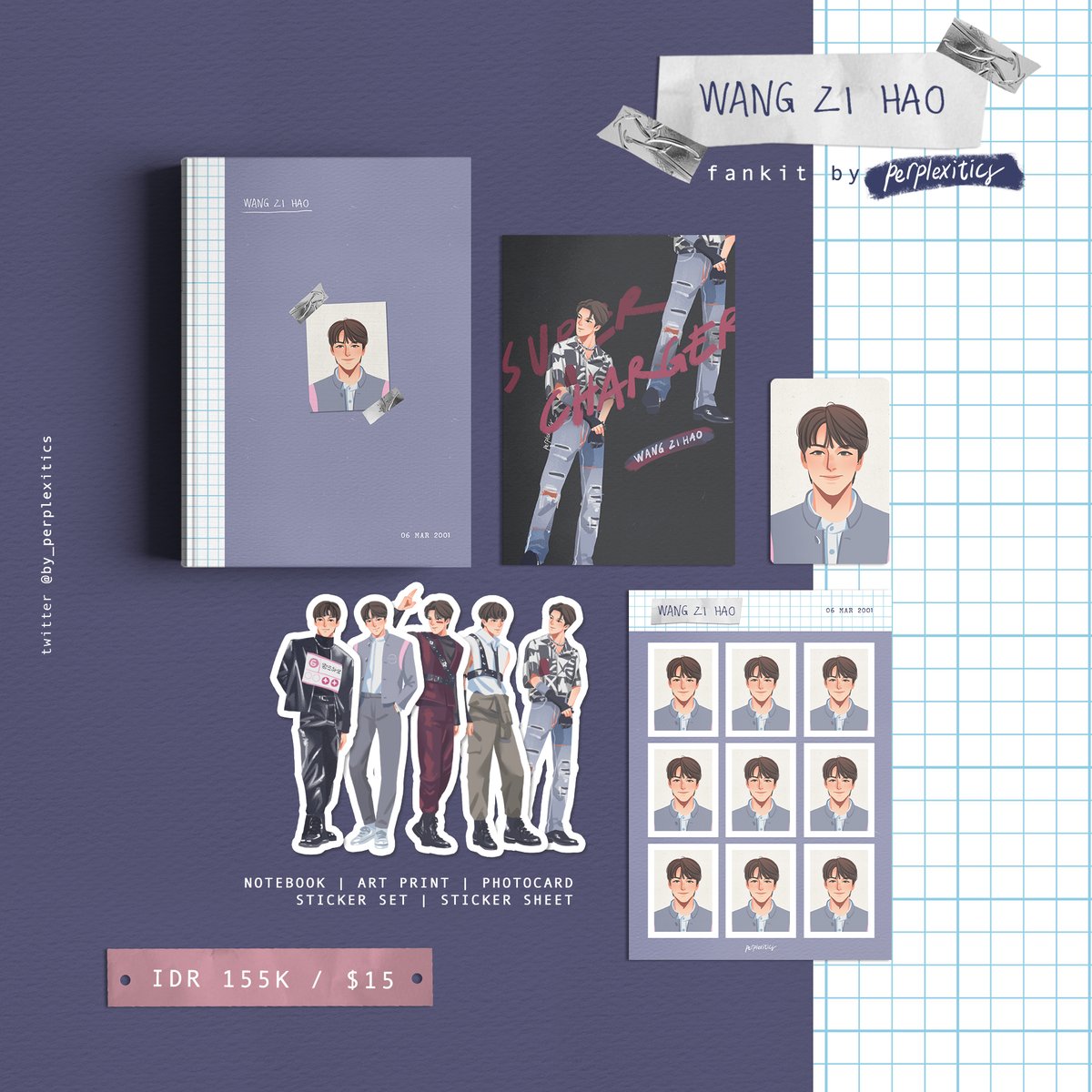 [HELP RT]
PRE-ORDER WANG ZIHAO FANKIT by Perplexitics ✨
Due: May 14th, 2023~
Details on the link below

Order Form
Indonesia
bit.ly/inafankitperpl…

Overseas
bit.ly/osfankitperple…

📍Bandung, INA
shipping worldwide~
#WANGZIHAO #ZAOMEI