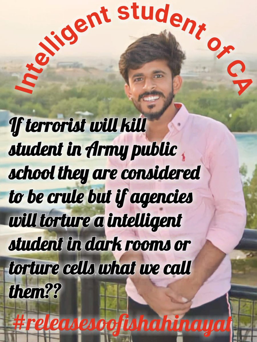 This state and its institutions give Kulbhushan Yadav access to councilors under international pressure and allow his family to join, but they are not ready to give this right to the sons of Sindh.(Soofi Shah Inayat)
#releasesoofishahinayat
<a href="/UN/">United Nations</a> 
<a href="/BBCWorld/">BBC News (World)</a> 
<a href="/cnni/">CNN International</a>