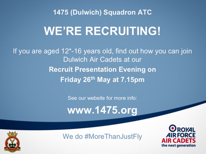 Start your new adventure later this month …join the RAF Air Cadets!  

See our website for more info