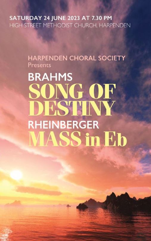 Please put Saturday 24th June 2023 in the diary for a lovely summer concert of Brahms and Rheinberger.