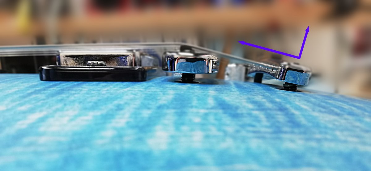 At #Vigier Guitars, the devil is in the details, here the tailpiece of the G.V. aligned with the strings.