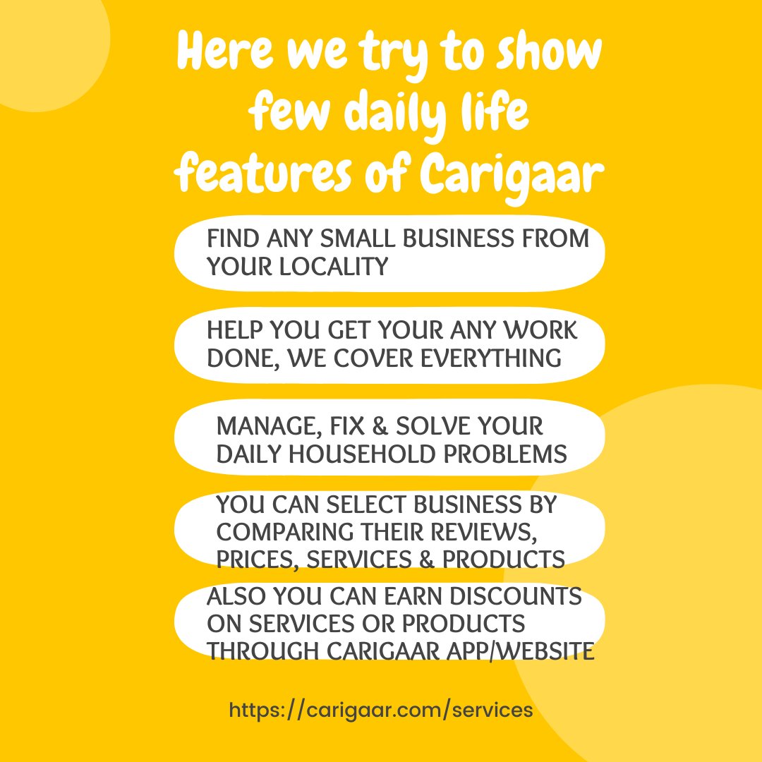 dhanrhak's tweet photo. Carigaar is designed to make your life easy.
Just download and find the Carigaar you are looking for, we help you find & connect with the best Carigaar in your locality.
https://t.co/vhol4YFLSJ
#vancouver #surreybc #local #smallbusiness #womenbusiness #freelancing #skilltrades https://t.co/ogwzguL6N9