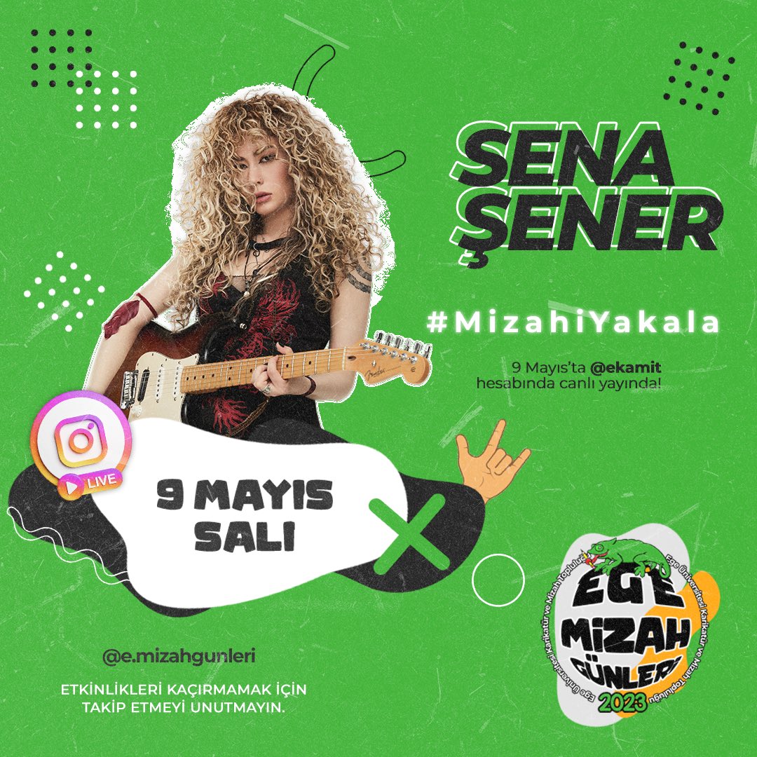 Şimdiiii sırada eşsiz sesi ve kendine has tınılarıyla ruhumuzun derinliklerine dokunan bir isimden bahsedeceğiz: Alternatif müziğin melankolik sesi Sena Şener, 9 Mayıs Salı tarihinde <a href="/ekamitt/">Ekamit</a> instagram canlı yayınında bizlerle!!! 🖤🦇

<a href="/senasenermusic/">Sena Şener</a>

#MizahiYakala