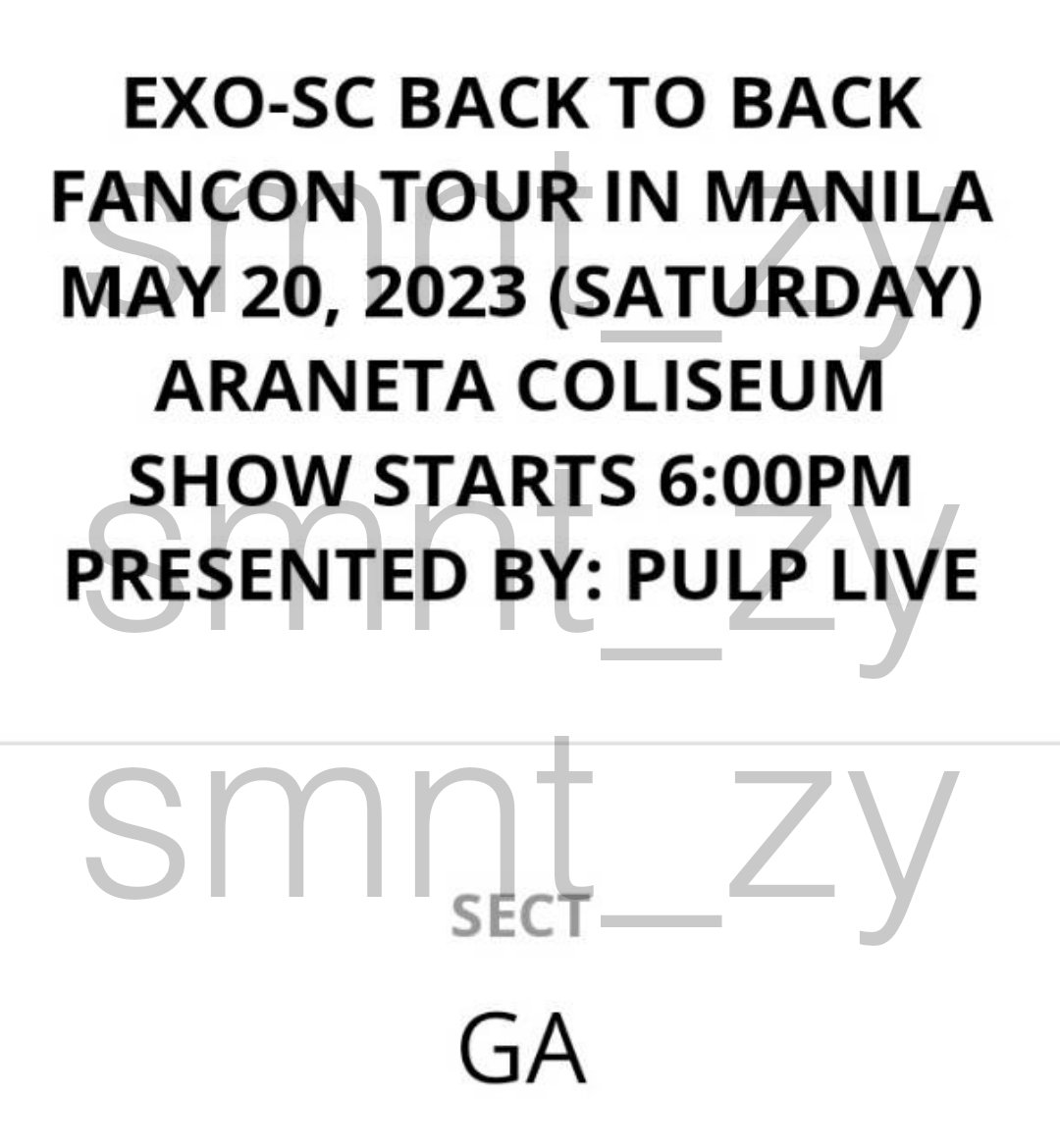 Smnt_zy's tweet photo. WTS/LFB 

2 EXO-SC Fancon in Manila Gen Ad tickets

RFS: got LB seats na 

-I can accompany u sa pagpalit to physical tix (if gusto niyo papalitan) then sa meet up na rin payment basta sure ka when u reserve 😭

#EXOSCinMNL 
#EXOSCinManila 
#EXOSC_BackToBack https://t.co/eKKCRMBCQ8