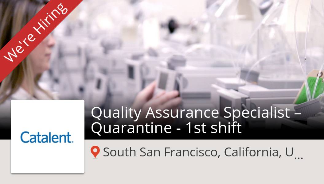 MarcSharp13's tweet image. Check out this #job: #Quality #Assurance Specialist – Quarantine  - 1st shift at #Catalent (#SouthSanFrancisco) workfor.us/catalent/bk4zi4