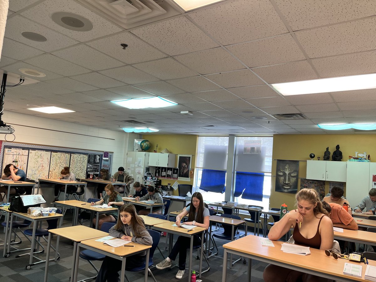 My incredibly dedicated AP World students!  Yesterday and today nearly 30 students came in for a 3 1/2 hour practice exam.  Another 30 are planning on coming in after extra-curriculars! Proud #apworld history teacher 😊