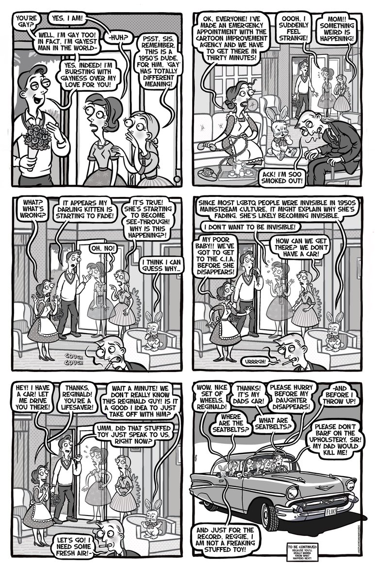 Still trapped in the 1950’s, pressure grows as our Hotflashes &amp; Hangovers family tries to figure out how to get back to the future! More retro funnies at: instagram.com/hotflashesandh…

#funnycomic #comicoftheday #webcomicartist #comicsofinstagram #comicseries