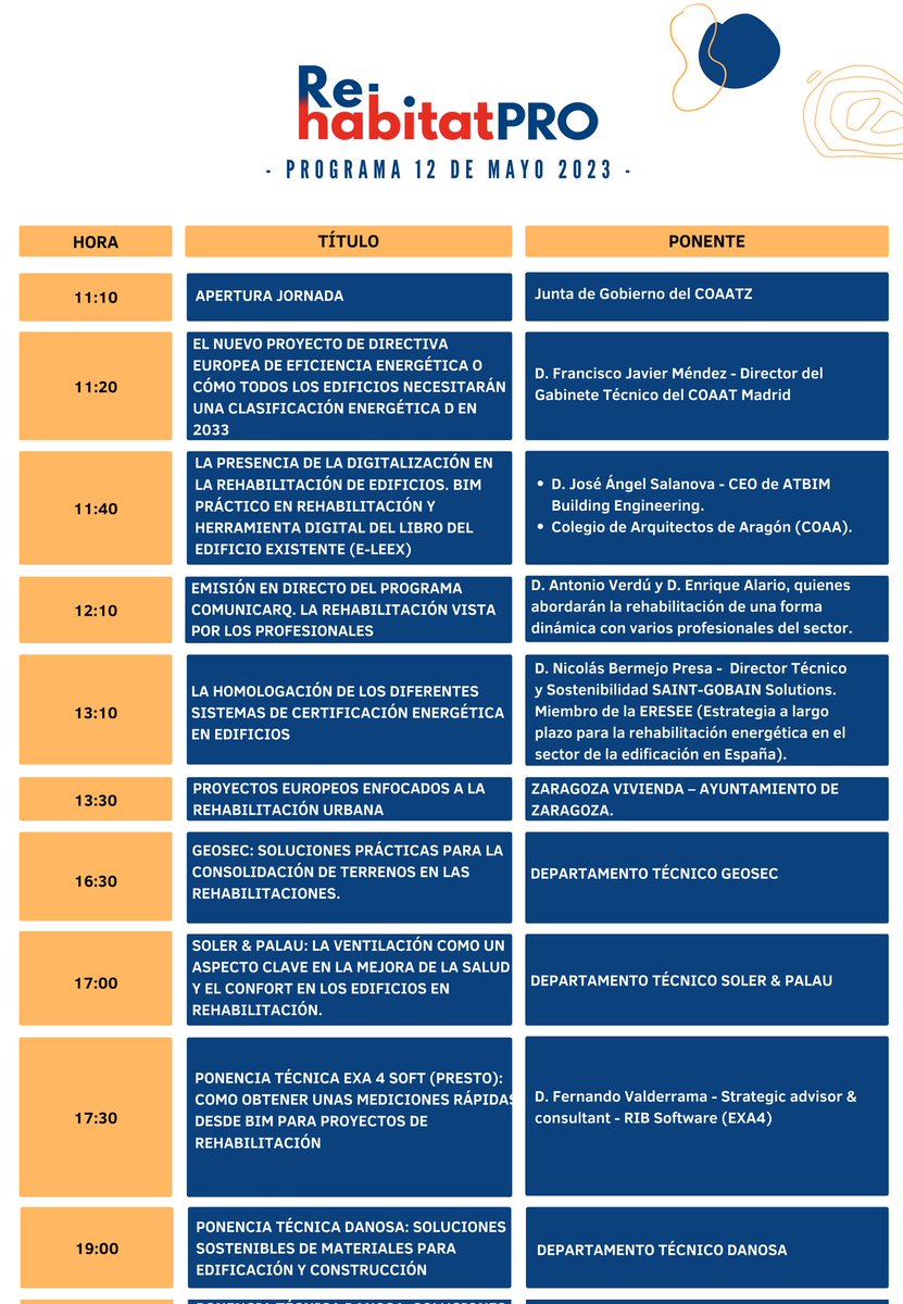 YulsIzquierdo's tweet photo. Cuenta atrás para el comienzo de #rehabitat la feria de la rehabilitación y la reforma que se celebra del 11 al 13 de mayo en el @AuditorioZGZ organizada por @Coaatz y Zesis con unas ponencias técnicas muy interesantes
#arquitectura #rehabilitacion #eficienciaenergetica #fondosNG https://t.co/pONtO0tEWQ