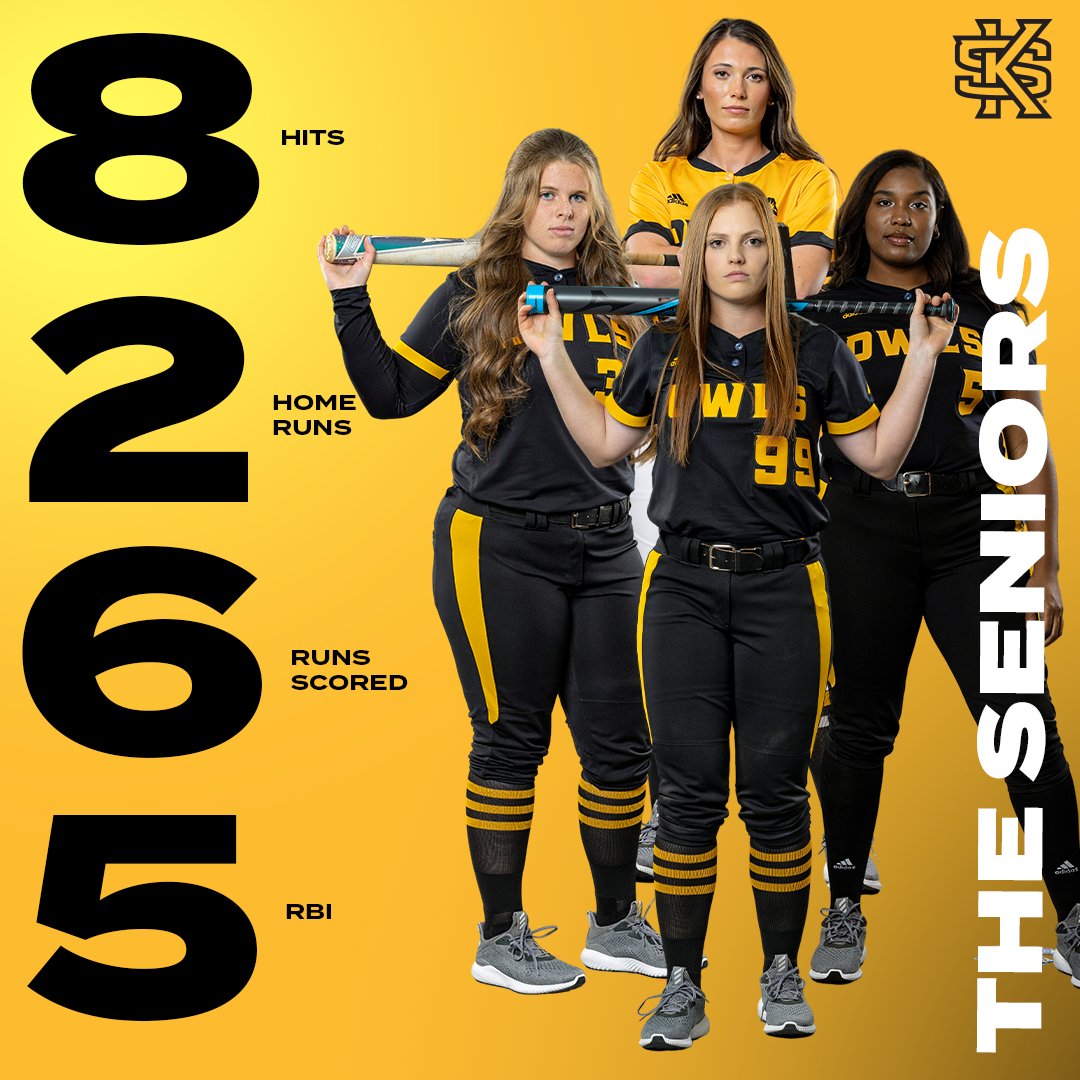 KSUOwlsSB's tweet photo. We love them 💛🖤

Every senior that had an at-bat today recorded a hit 👏

#𝐎𝐧𝐞𝐇𝐞𝐚𝐫𝐭 | #𝐓𝐡𝐞𝐒𝐚𝐰 🦉 https://t.co/USzYcmsTTI
