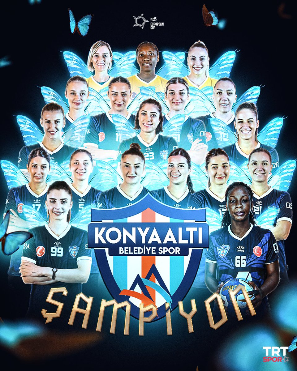 🇹🇷 HENTBOL TARİHİMİZİN İLK AVRUPA KUPASI GELDİ!

🏆 ŞAMPİYON KONYAALTI BELEDİYESPOR!

🤾🏻‍♀️ EHF Kadınlar Avrupa Kupası finalinde 23-17 yenildiği maçın rövanşında 🇪🇸Atletico Guardes'i 33-20 mağlup eden temsilcimiz, şampiyon oldu! 

🦋 Sizinle gurur duyuyoruz Mavi Kelebekler! 👏