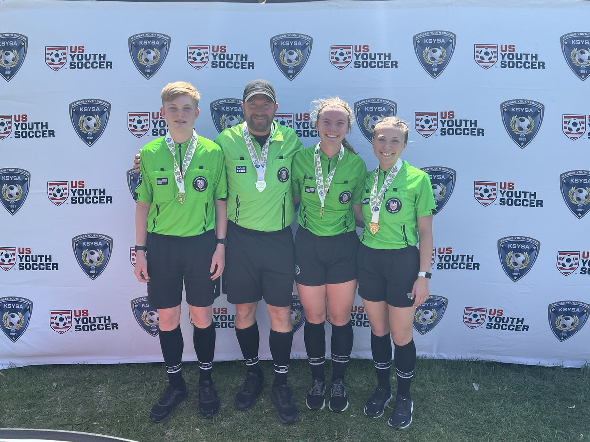 KSRefereePro's tweet photo. Congratulations to the 14U girls @KSYouthSoccer Presidents Cup final crew! #KSPresidentsCup #ClaimTheCup #KSProRef https://t.co/PIScfVzSt5