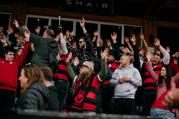 CPLsoccer's tweet photo. "The thing we come together around, that unifies us is that we wanna lift up Vancouver to victory, that’s the bottom line.”

Meet one of @vanfootballclub's supporters groups, the Fraser Valley Fanatics 🦅

📰 https://t.co/kjOtwUdZKp

#CanPL https://t.co/bDmNXqCpem
