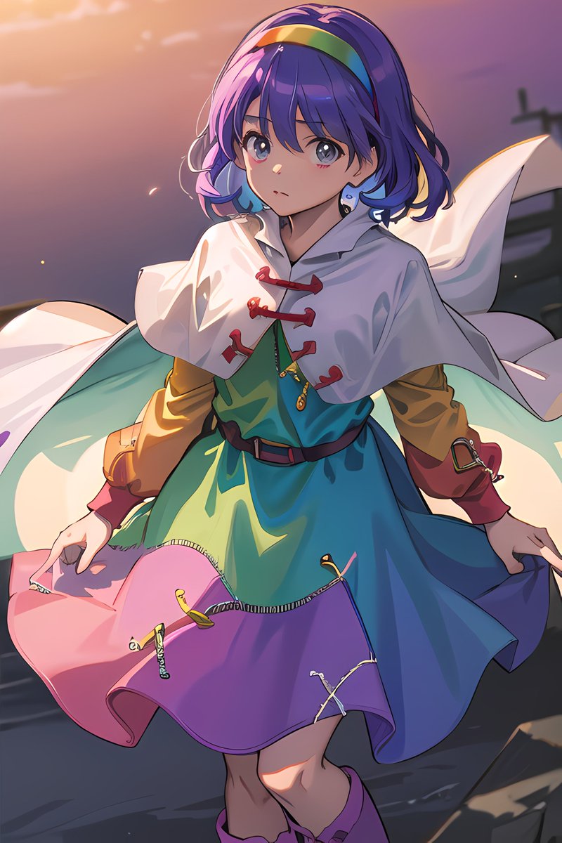 同人手描きイラスト【東方Project 天弓千亦】A4