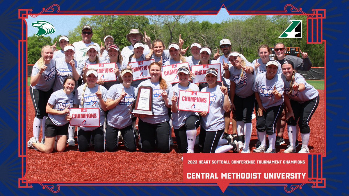 🥎, Congratulations to <a href="/cmueagles/">Central Methodist Athletics</a> on winning their second-straight and seventh overall Heart Softball Conference Tournament on Sunday afternoon!

The Eagles defeated <a href="/Go_Mustangs/">Mount Mercy Mustangs</a>, 14-3, in the championship game! 

heart.prestosports.com/sports/sball/2…