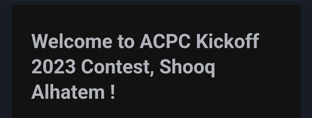 iamshooq's tweet image. :) 
Glad to participate on #ACPC2023 kickoff contest under the name &quot;oak team&quot; 🌳
-Couldnt figure out how to solve other problems, but it totally encourages me to learn more :) 
362th / 838th place 😂🏆
+it was a good experience 🫶🏻