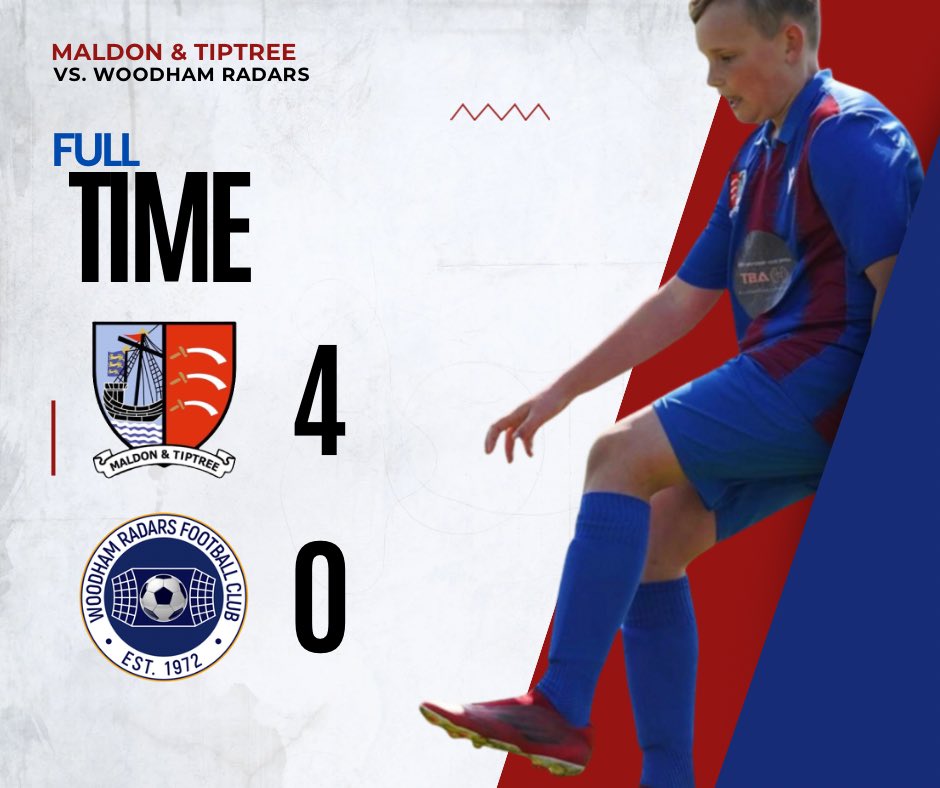 Full time against @radarsfc and a great 4-0 win for the boys. @maldontiptreefc @officialmtyfc #coyj @DengieYouth