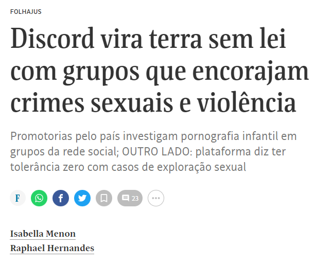 Discord vira terra sem lei com grupos que encorajam crimes sexuais